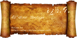 Ádler Ibolya névjegykártya